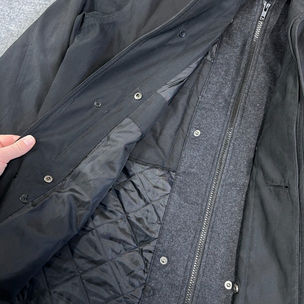Ralph Lauren Trench Coat Men 44R Black Microfiber Full Zip Removable Liner *READ - Picture 6 of 14